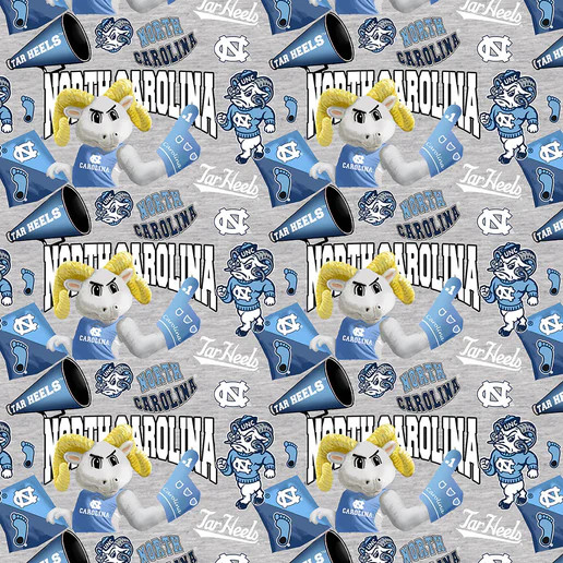 Official Licensed University of North Carolina Collegiate Mascot Cotton Fabric