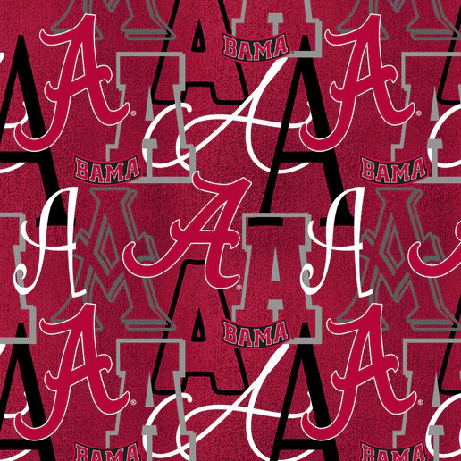 Official Licensed University of Alabama Letters Cotton Fabric