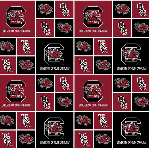 Official Licensed University of South Carolina Geometric Cotton Fabric