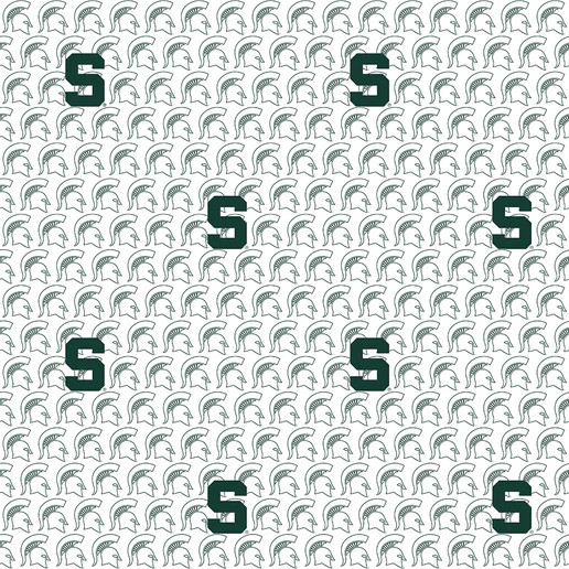 Official Licensed Michigan State University Block Letter Cotton Fabric