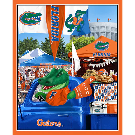 Official Licensed University of Florida Tailgate Panel Cotton Fabric