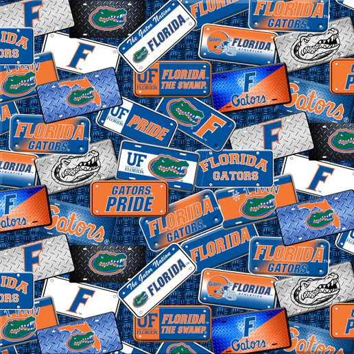 Official Licensed University of Florida License Plate Cotton Fabric