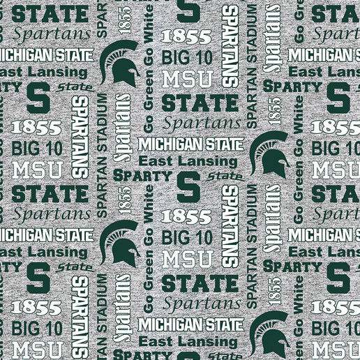 Official Licensed Michigan State University Heather Verbiage Fleece