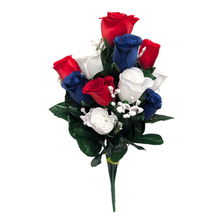 Colorfast Lillian Rose Bud Bush - Red White & Blue