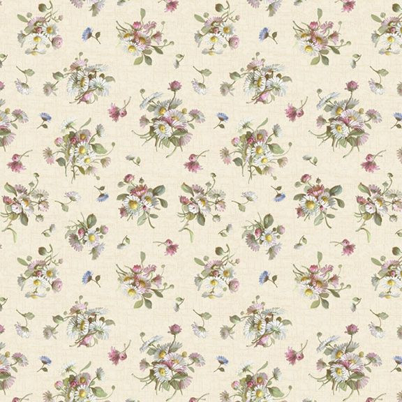 Smithsonian Wild Flowers Petite Floral in Cream – 100% Cotton