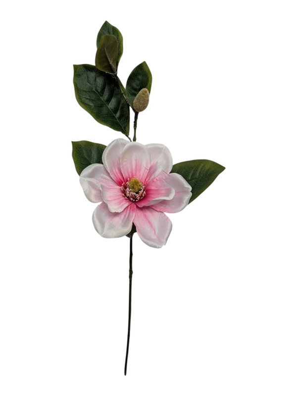 26" Magnolia Stem - White with Beauty Pink Accents