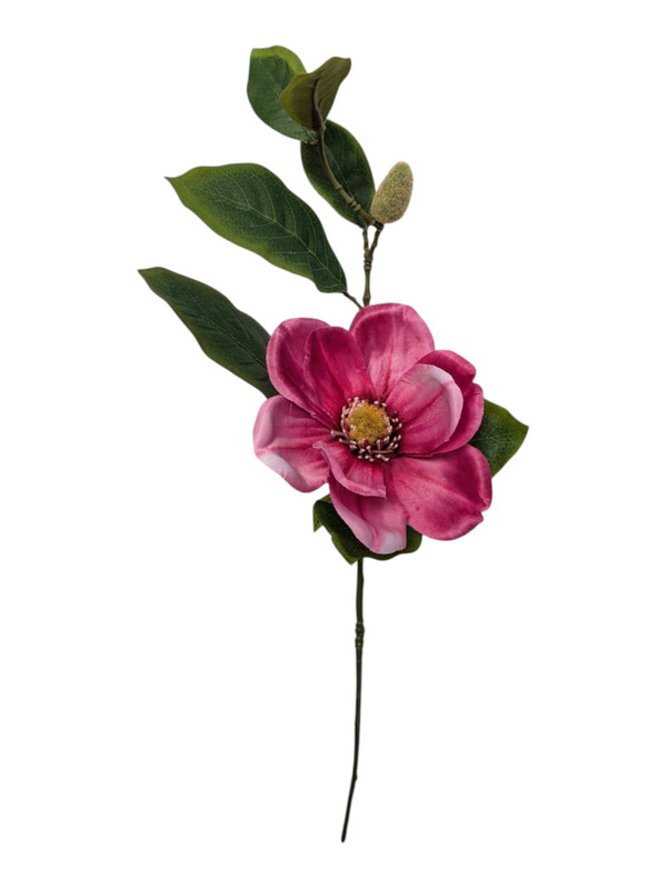 26" Magnolia Stem -Beauty Pink with White Highlights
