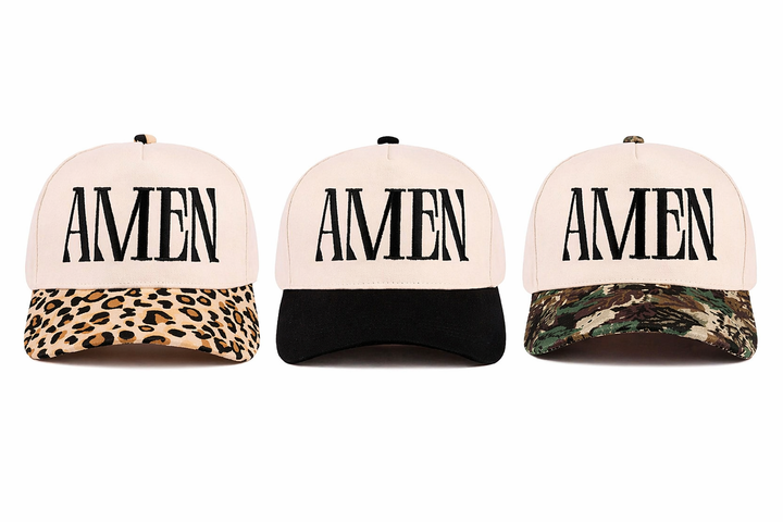 "Amen" Embroidered Two-Tone Trucker Hat | Faith Apparel