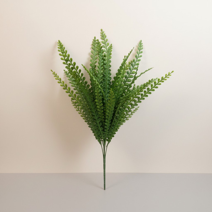 22" Beaded Fern Grass Bush - Green