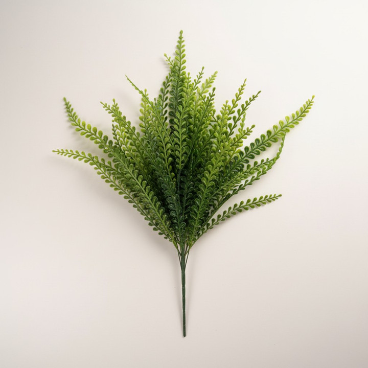 22" Beaded Fern Grass Bush - Soft Green