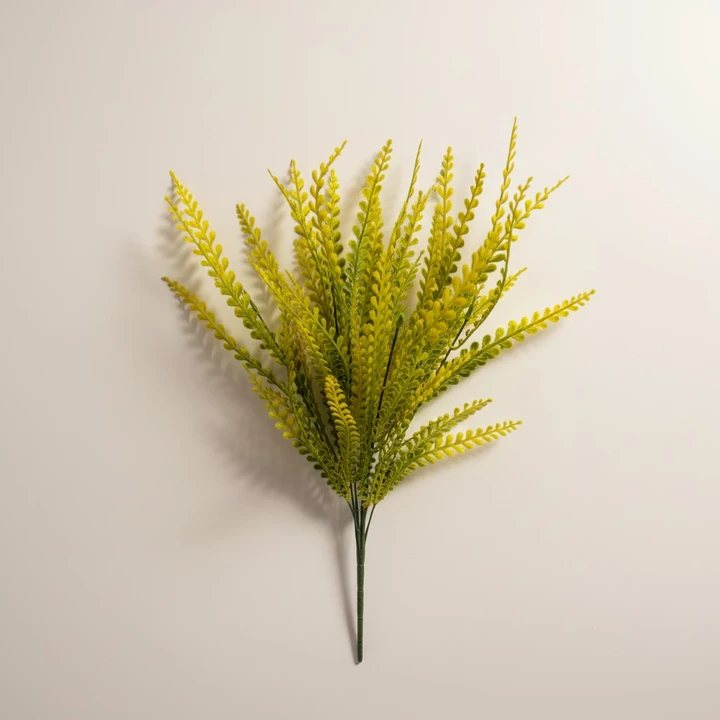22" Beaded Fern Grass Bush - Yellow / Green