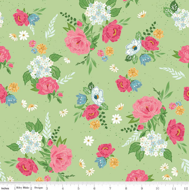 Grass Floral Riley Blake Cotton Fabric