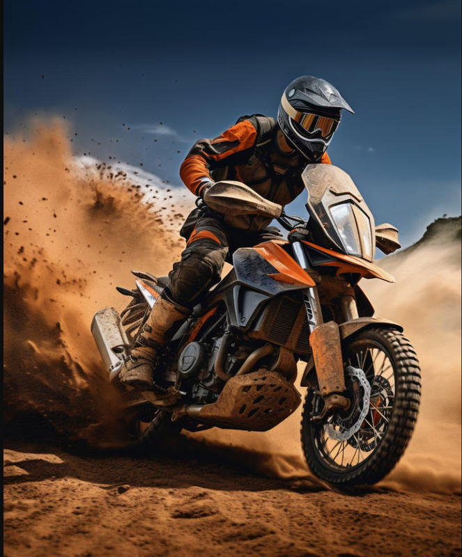Sports Dirt Bike Action Scene Fabric Panel