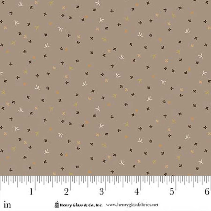 Flower Pot Prints Gray Petite Sprig Cotton Fabric