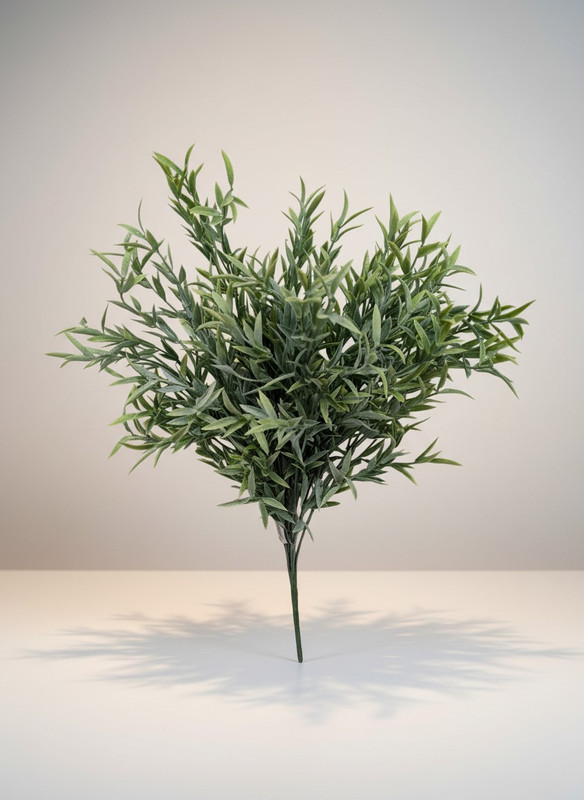 20" Frosted Bamboo Mini Leaf Greenery Bush