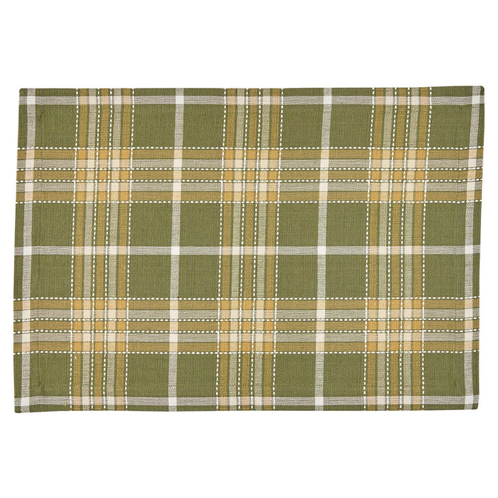 Blossom Grove Woven Plaid Cloth Placemat, 13" x 19"