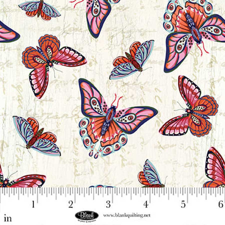 Cameo Appearance Whimsical Butterfly Cotton Fabric