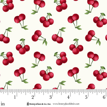 Cherries Baby White Cherry Toss Cotton Fabric