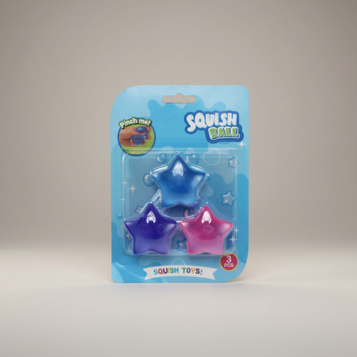 Sugar Star Squishy Toys 3-Pack – Viral Tik Tok Trend Sensory Fidget Set