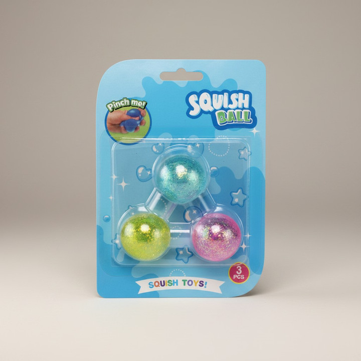 Sugar Glitter Ball Squishy Toys 3-Pack – Viral Tik Tok Trend Sensory Fidget Set