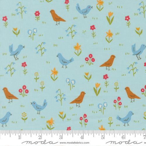 Animal Park Fun Birds & Wildflowers Cotton Fabric