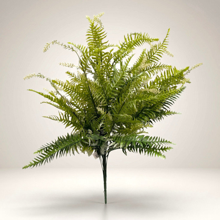 34" Large Mixed Fern & Cream Accent Greenery Bush