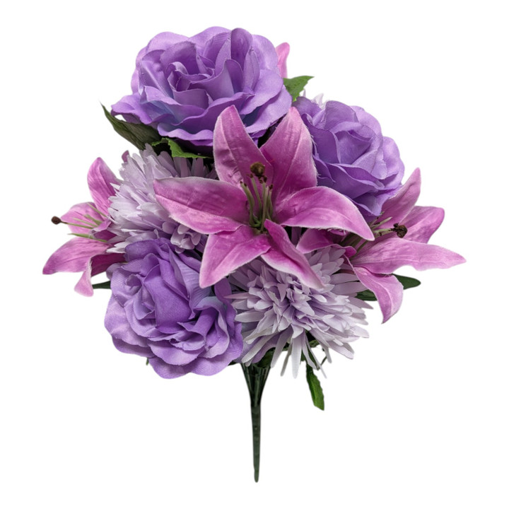Purple Rose, Mum & Lily Mixed Bush