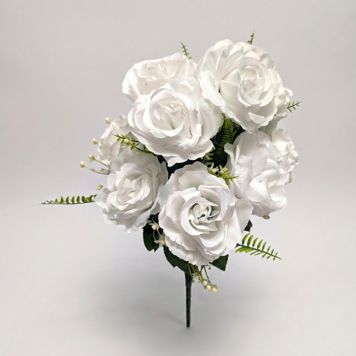 Elegant Rose Bush - White