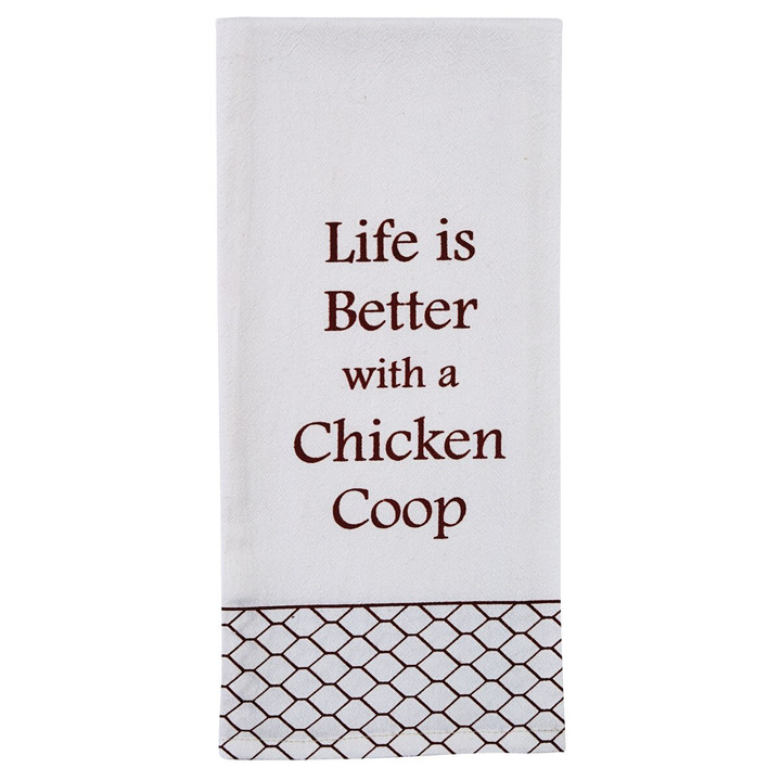 Life Is Better Flour Sack Printed Dishtowel
