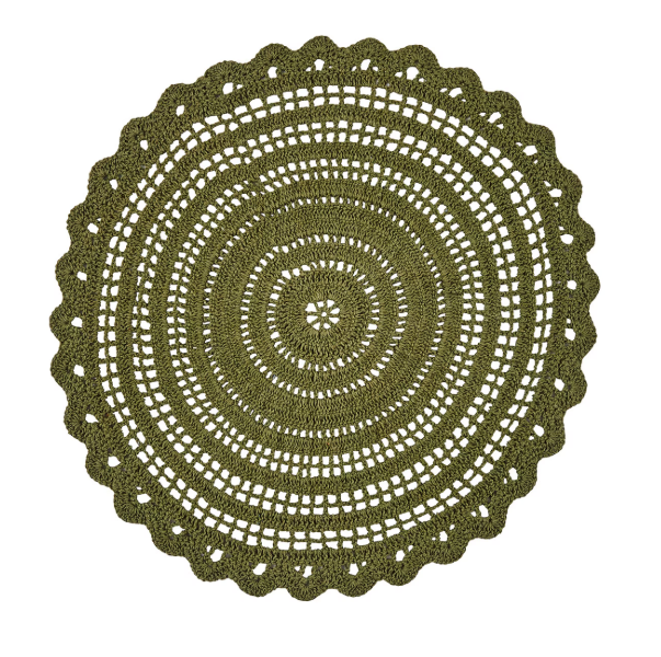 Addison Crochet Placemat - Matcha Green