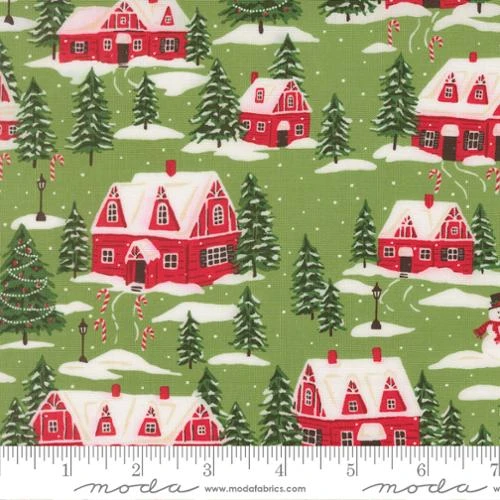 Holiday Cheer Christmas Village Scenic Cotton Fabric