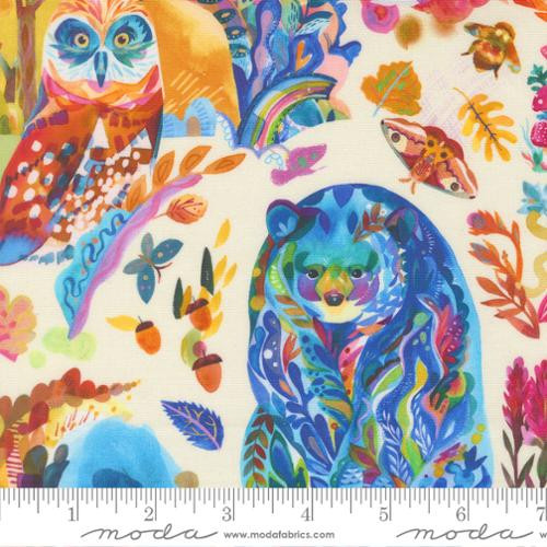 Northern Brights Woodland Watercolor Animals Cotton Fabric