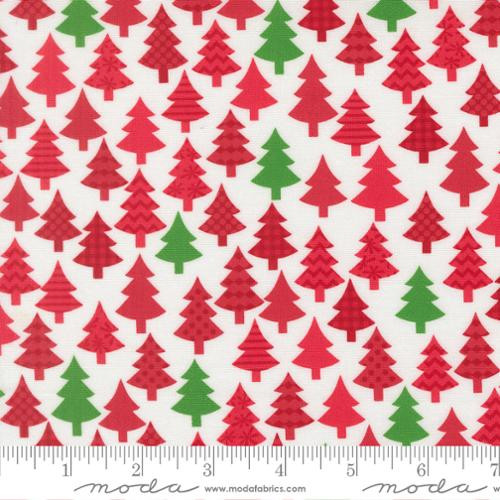 Snow Time Christmas Trees Cotton Fabric
