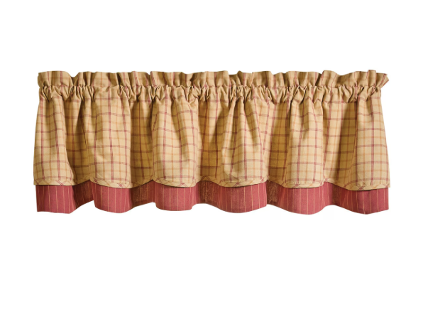 Persimmon Lined Layered Valance 16" L