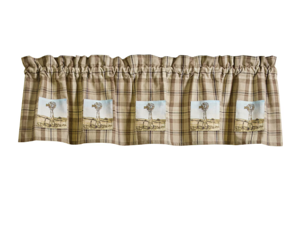 Plains Plaid Lined Patch Valance 14" L