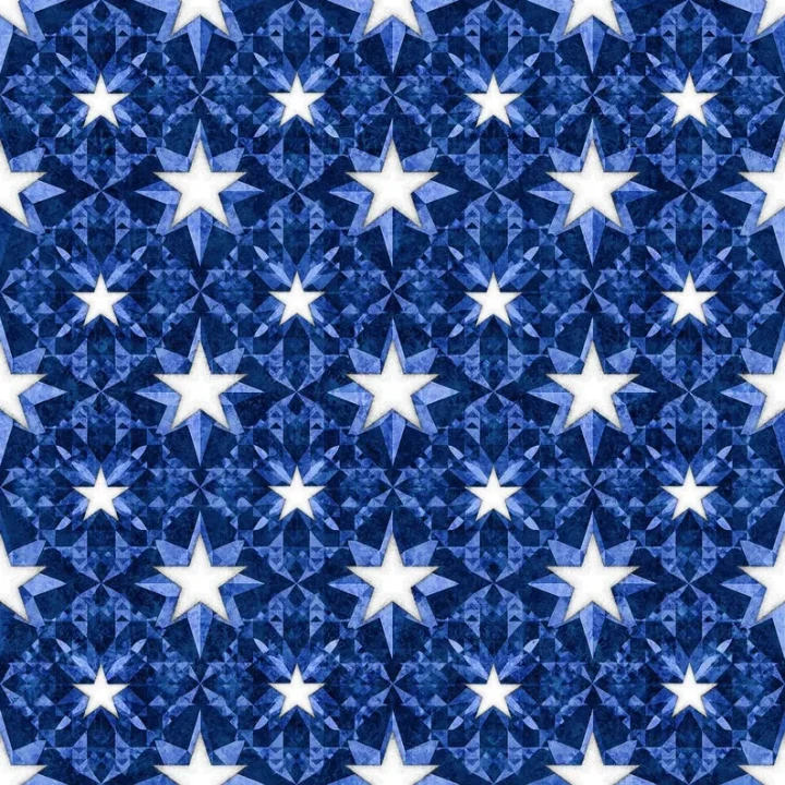 American Freedom Blue Star Mosaic Cotton Fabric