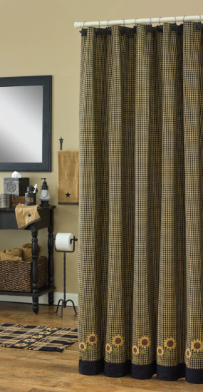 Sunflower Check Shower Curtain