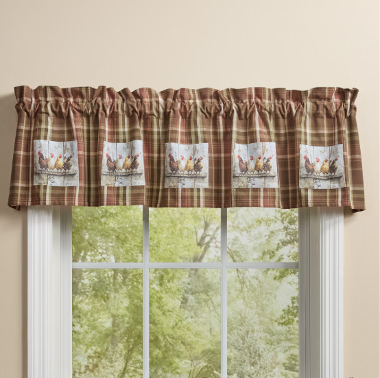 Sussex Plaid Lined Patch Valance 14" L