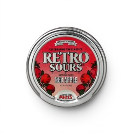 Iconic Candy Retro Sours Hard Candy Tin - RED APPLE
