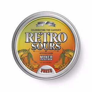 Iconic Candy Retro Sours Hard Candy Tin - MANGO