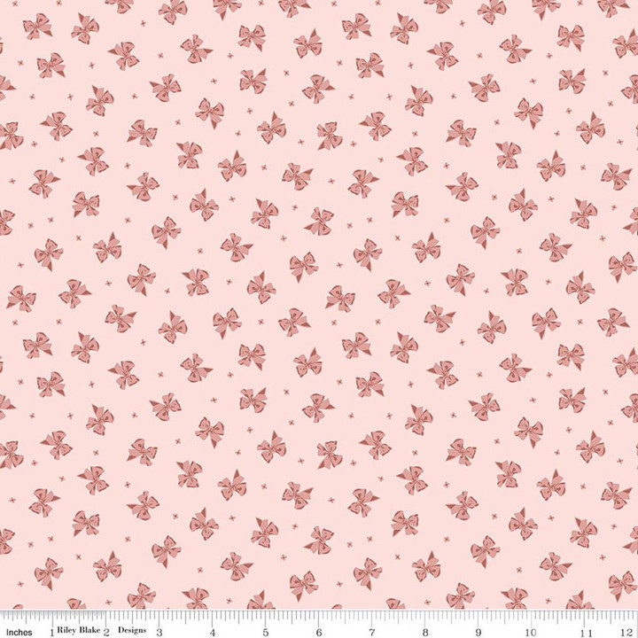 Rosewood Petticoat Pink Tiny Ribbons Cotton Fabric