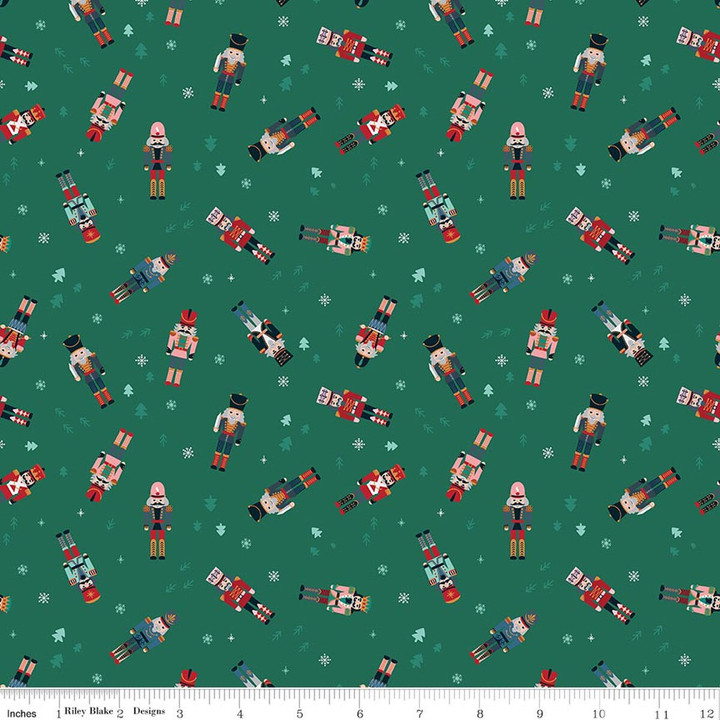 Nutcracker Tradition Pine Nutcracker Toss Cotton Fabric