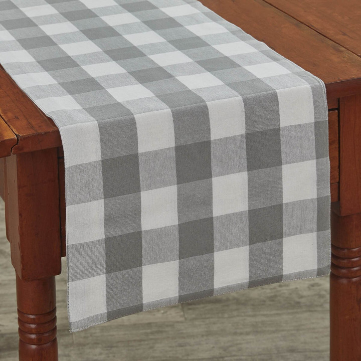 Wicklow Check Backed Table Runner 72"L - Dove