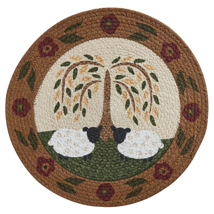 Willow And Sheep Printed Braided Placemat