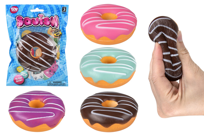 3" Squish Donut Slow-Rise Squeeze Toy – Assorted Colors (Mystery)