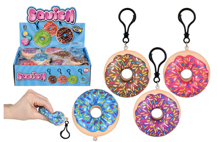2.75" Squish Donut Keychain Clip-On