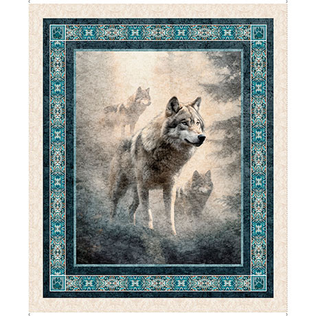 Running With the Pack Wolf Panel Fabric