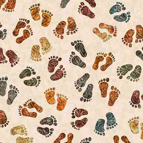 Bigfoot Footprints Cotton Fabric