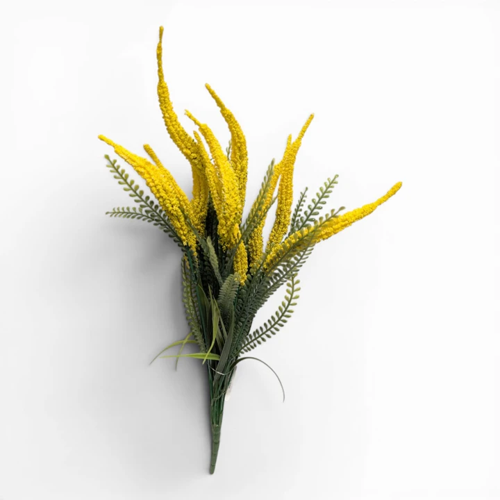 Veronica Spike Bush with Bead Grass - Yellow