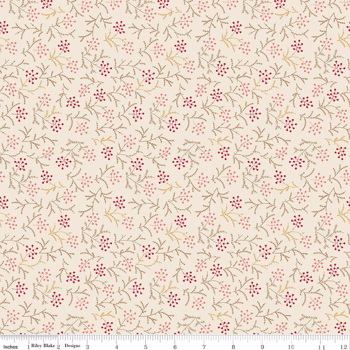 Baked with Love Schoolhouse Berry Sprigs Cotton Fabric
